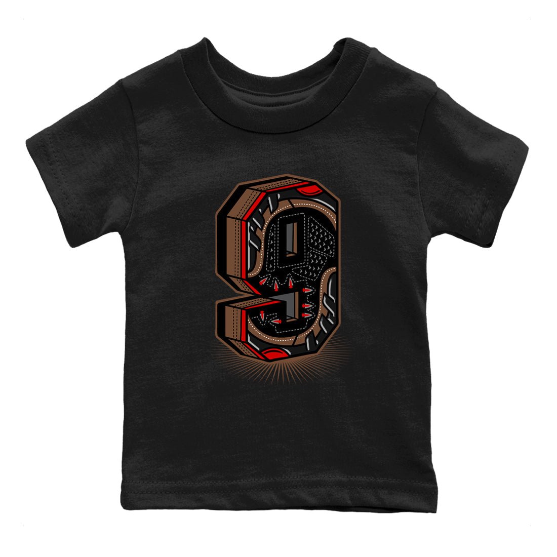 9s Olive shirts to match jordans Number Statue sneaker match tees Air Jordan 9 Olive match shoes to clothes SNRT Sneaker Tees Youth Baby Black 2 tee