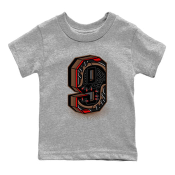 9s Olive shirts to match jordans Number Statue sneaker match tees Air Jordan 9 Olive match shoes to clothes SNRT Sneaker Tees Youth Baby Heather Grey 2 tee