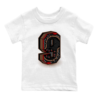 9s Olive shirts to match jordans Number Statue sneaker match tees Air Jordan 9 Olive match shoes to clothes SNRT Sneaker Tees Youth Baby White 2 tee