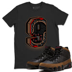 9s Olive shirts to match jordans Number Statue sneaker match tees Air Jordan 9 Olive match shoes to clothes SNRT Sneaker Tees unisex cotton Black 1 shirts