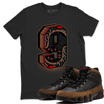 9s Olive shirts to match jordans Number Statue sneaker match tees Air Jordan 9 Olive match shoes to clothes SNRT Sneaker Tees unisex cotton Black 1 shirts