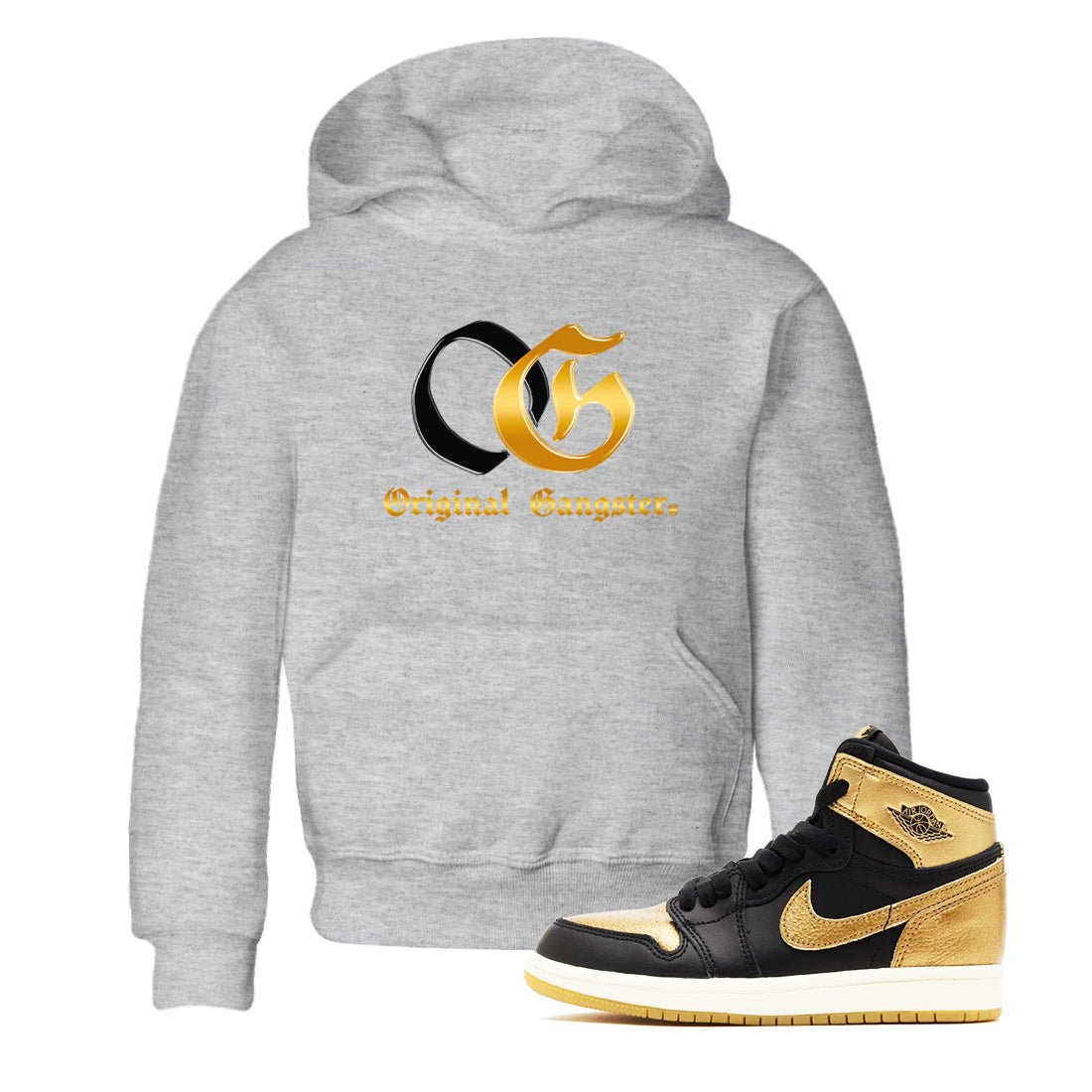 Jordan 1 High OG Black Black Metallic Gold shirts to match jordans OG sneaker match tees Air Jordan 1 Black Black Metallic Gold SNRT Sneaker Release Tees Clothing Sneakerhead ShirtsBaby and Youth Heather Grey 1 cotton tee