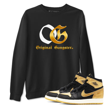 Jordan 1 High OG Black Black Metallic Gold shirts to match jordans OG sneaker match tees Air Jordan 1 Black Black Metallic Gold SNRT Sneaker Release Tees Clothing Sneakerhead ShirtsBlack 1 unisex cotton tee