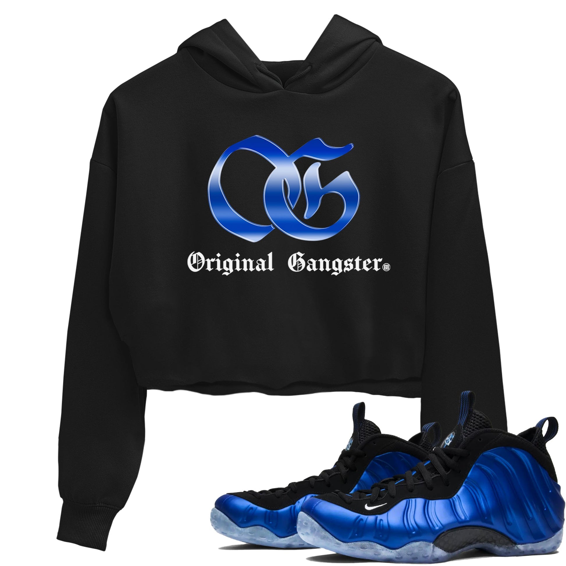 Air Foamposite One Royal Shirts To Match Jordans OG Gangster Sneaker Shirts Air Foamposite One Royal SNRT Sneaker Release Tees Unisex Cotton Crew Neck Black 1 Crop Shirts