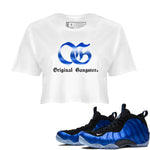 Air Foamposite One Royal Shirts To Match Jordans OG Gangster Sneaker Shirts Air Foamposite One Royal SNRT Sneaker Release Tees Unisex Cotton Crew Neck White 1 Crop Shirts