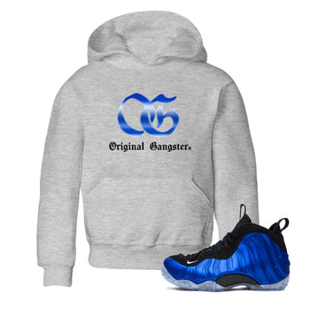 Air Foamposite One Royal Shirts To Match Jordans OG Gangster Sneaker Shirts Air Foamposite One Royal SNRT Sneaker Release Tees Baby Youth Toddler Heather Grey 1 crew neck shirts