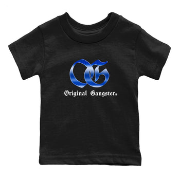 Air Foamposite One Royal Shirts To Match Jordans OG Gangster Sneaker Shirts Air Foamposite One Royal SNRT Sneaker Release Tees Baby Youth Toddler Black 2 crew neck shirts