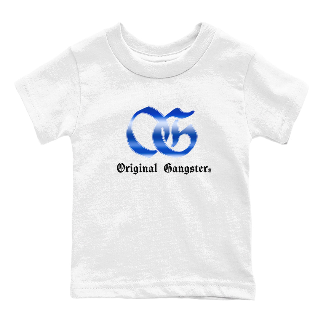 Air Foamposite One Royal Shirts To Match Jordans OG Gangster Sneaker Shirts Air Foamposite One Royal SNRT Sneaker Release Tees Baby Youth Toddler White 2 crew neck shirts