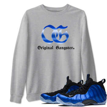 Air Foamposite One Royal Shirts To Match Jordans OG Gangster Sneaker Shirts Air Foamposite One Royal SNRT Sneaker Release Tees Unisex Cotton Crew Neck Heather Grey 1 crew neck shirts