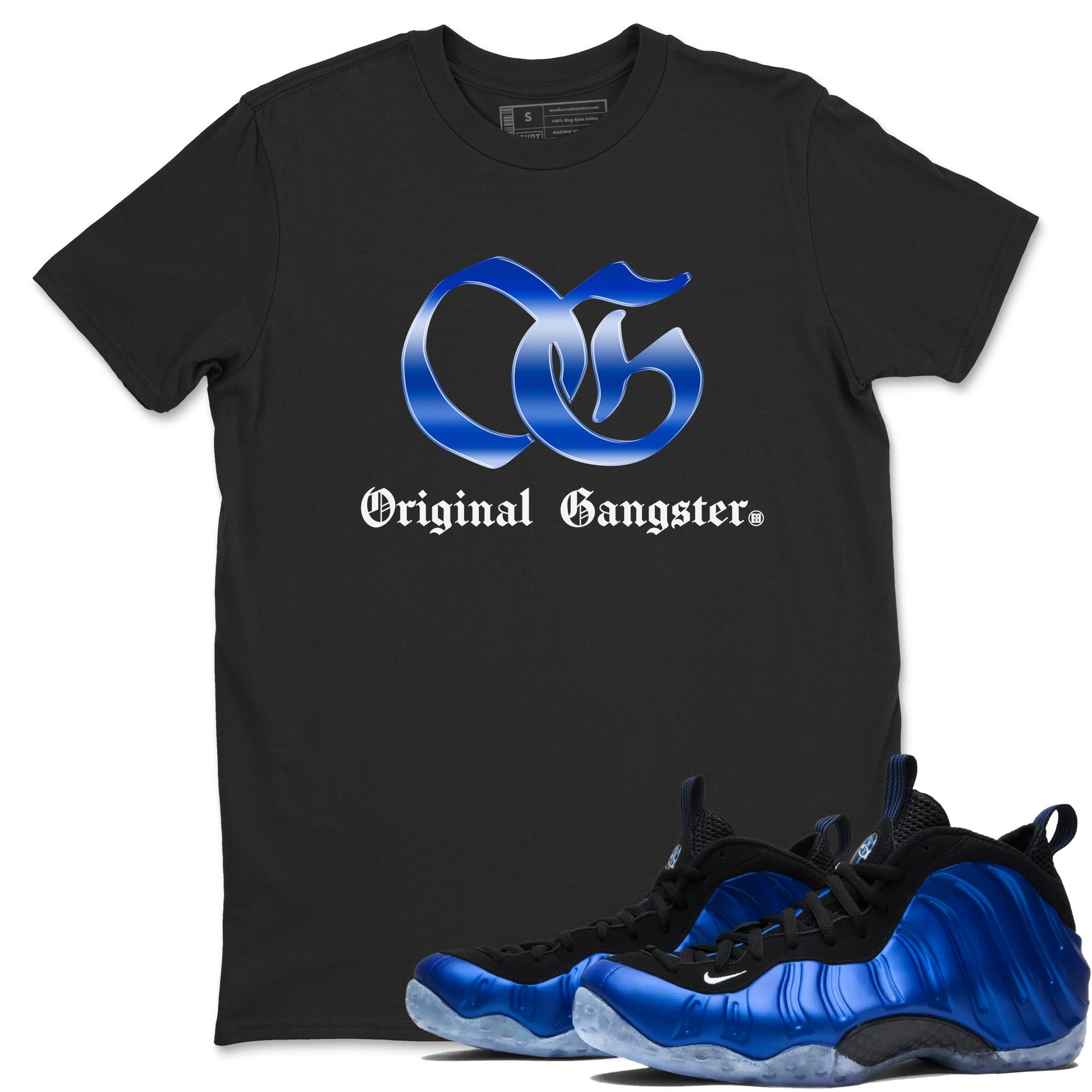 Air Foamposite One Royal Shirts To Match Jordans OG Gangster Sneaker Shirts Air Foamposite One Royal SNRT Sneaker Release Tees Unisex Cotton Crew Neck Black 1 crew neck shirts