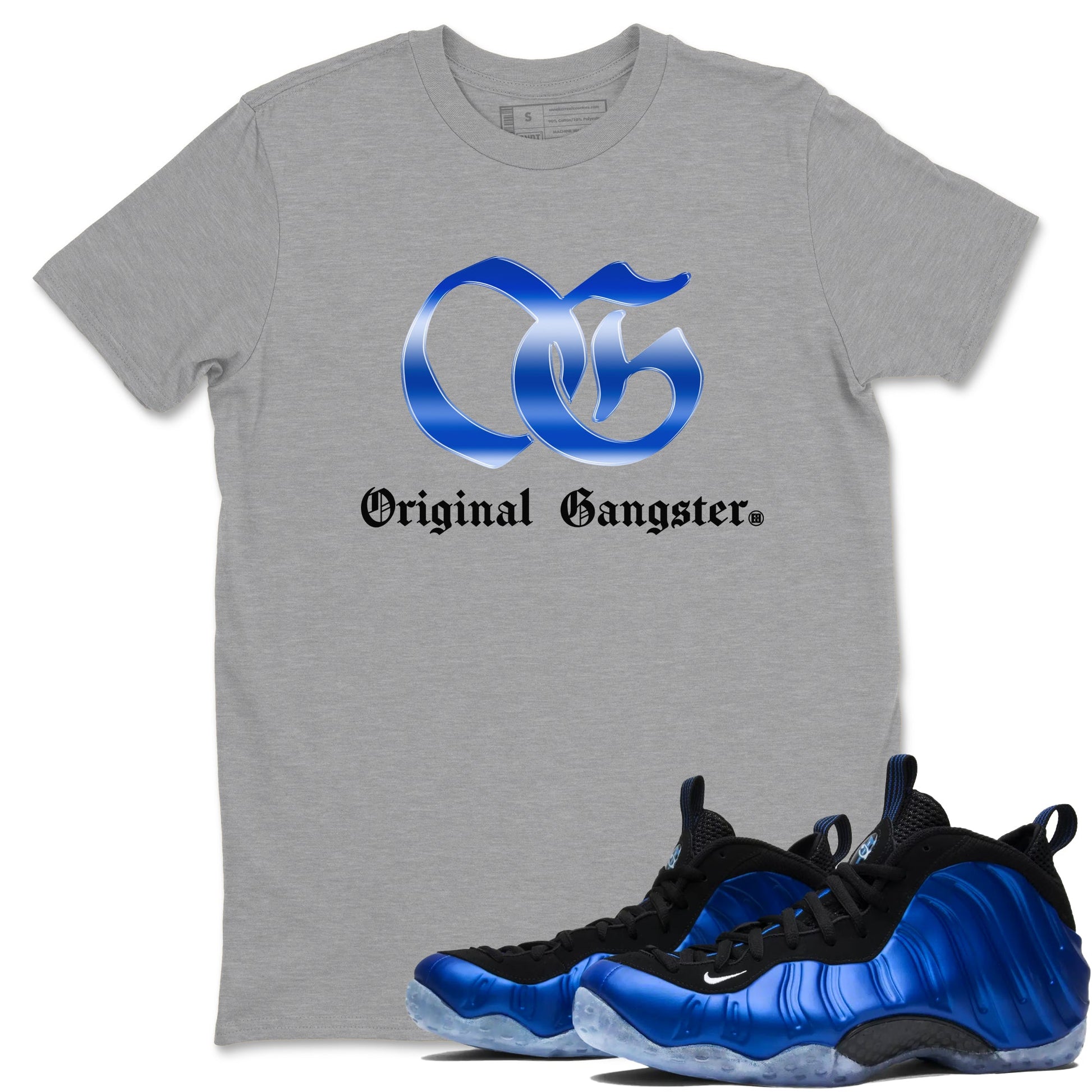 Air Foamposite One Royal Shirts To Match Jordans OG Gangster Sneaker Shirts Air Foamposite One Royal SNRT Sneaker Release Tees Unisex Cotton Crew Neck Heather Grey 1 crew neck shirts
