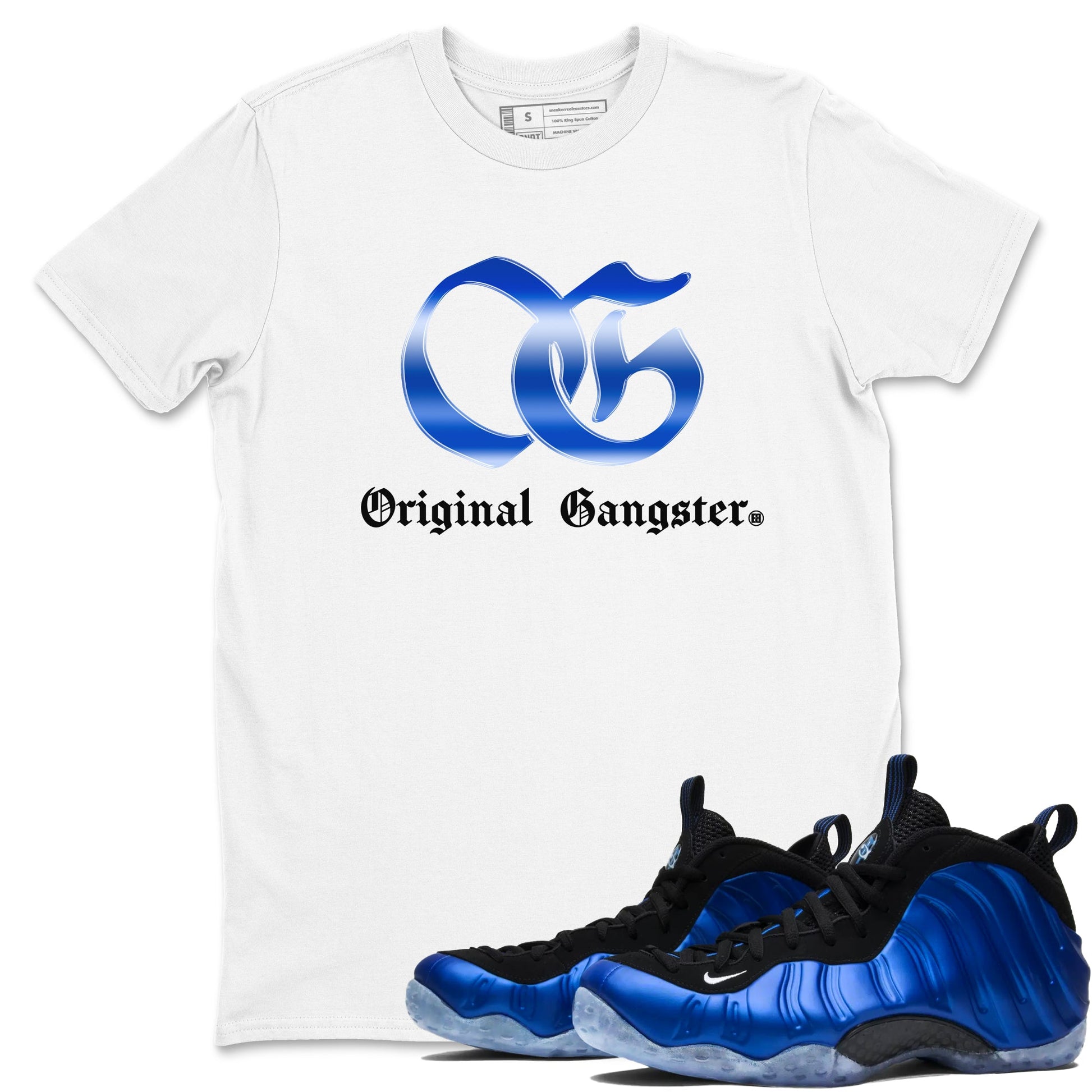 Air Foamposite One Royal Shirts To Match Jordans OG Gangster Sneaker Shirts Air Foamposite One Royal SNRT Sneaker Release Tees Unisex Cotton Crew Neck White 1 crew neck shirts