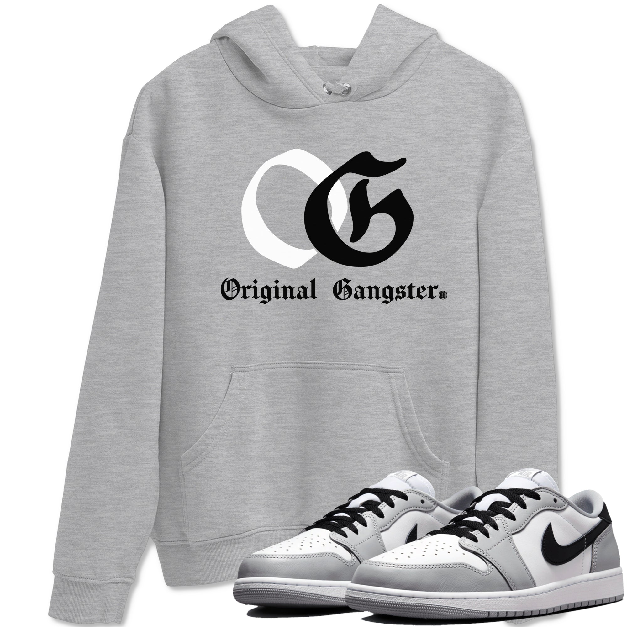 1s Wolf Grey Shirts To Match Jordans OG Original Gangster Sneaker Match Tees Air Jordan 1 Low OG Wolf Grey SNRT Sneaker Release Tees Streetwear Clothing brand Heather Grey 1 unisex cotton tee