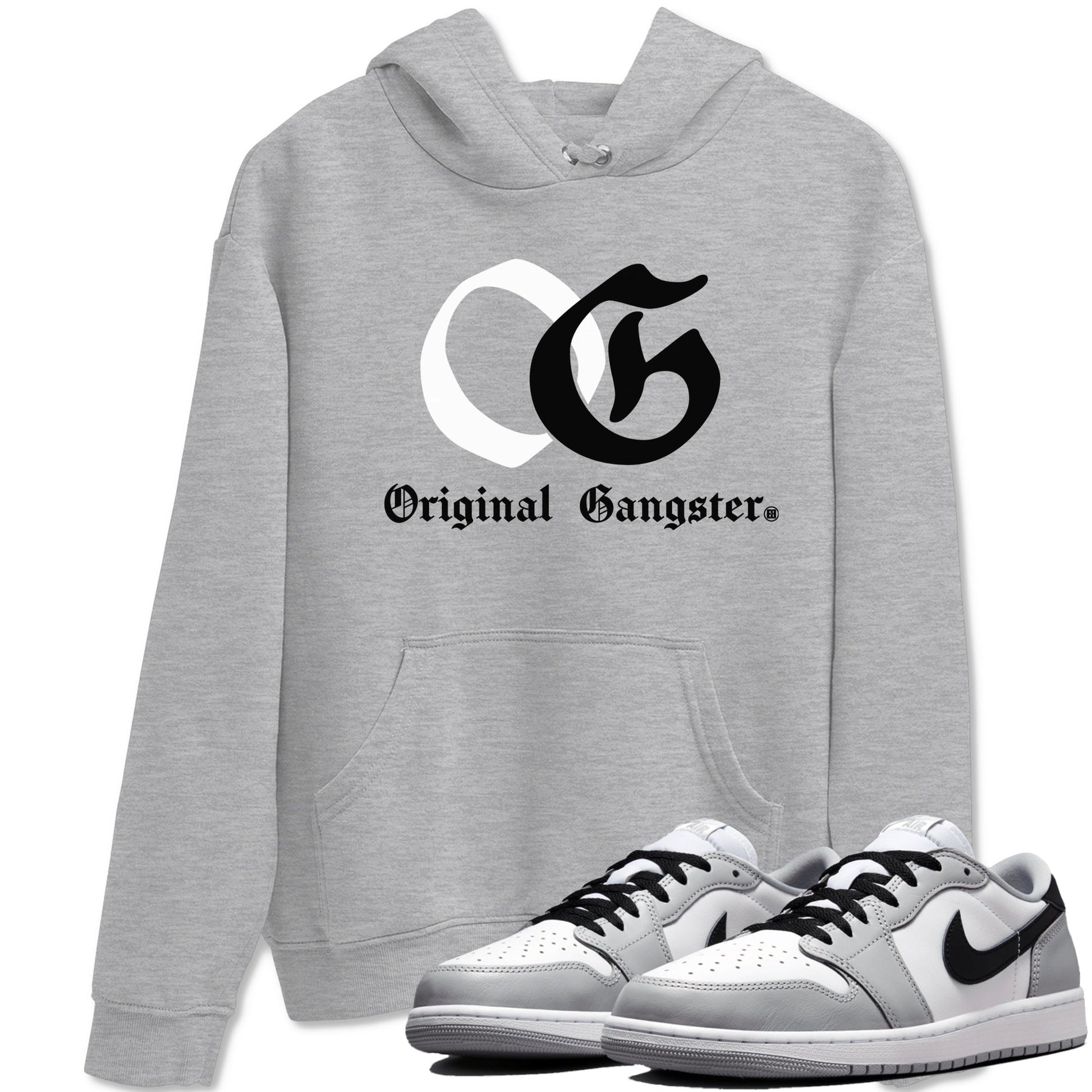 1s Wolf Grey Shirts To Match Jordans OG Original Gangster Sneaker Match Tees Air Jordan 1 Low OG Wolf Grey SNRT Sneaker Release Tees Streetwear Clothing brand Heather Grey 1 unisex cotton tee