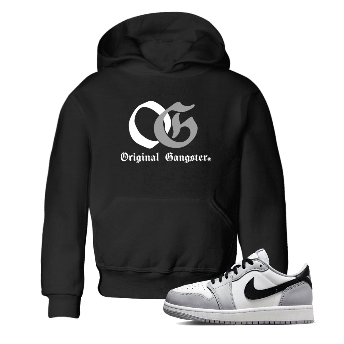 1s Wolf Grey Shirts To Match Jordans OG Original Gangster Sneaker Match Tees Air Jordan 1 Low OG Wolf Grey SNRT Sneaker Release Tees Streetwear Clothing brand Baby and Youth Black 1 cotton tee