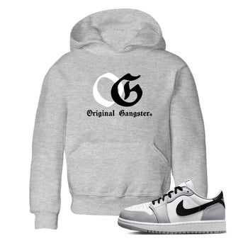1s Wolf Grey Shirts To Match Jordans OG Original Gangster Sneaker Match Tees Air Jordan 1 Low OG Wolf Grey SNRT Sneaker Release Tees Streetwear Clothing brand Baby and Youth Heather Grey 1 cotton tee