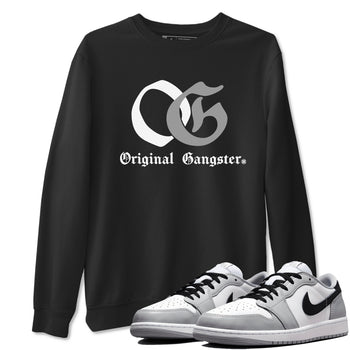 1s Wolf Grey Shirts To Match Jordans OG Original Gangster Sneaker Match Tees Air Jordan 1 Low OG Wolf Grey SNRT Sneaker Release Tees Streetwear Clothing brand Black 1 unisex cotton tee