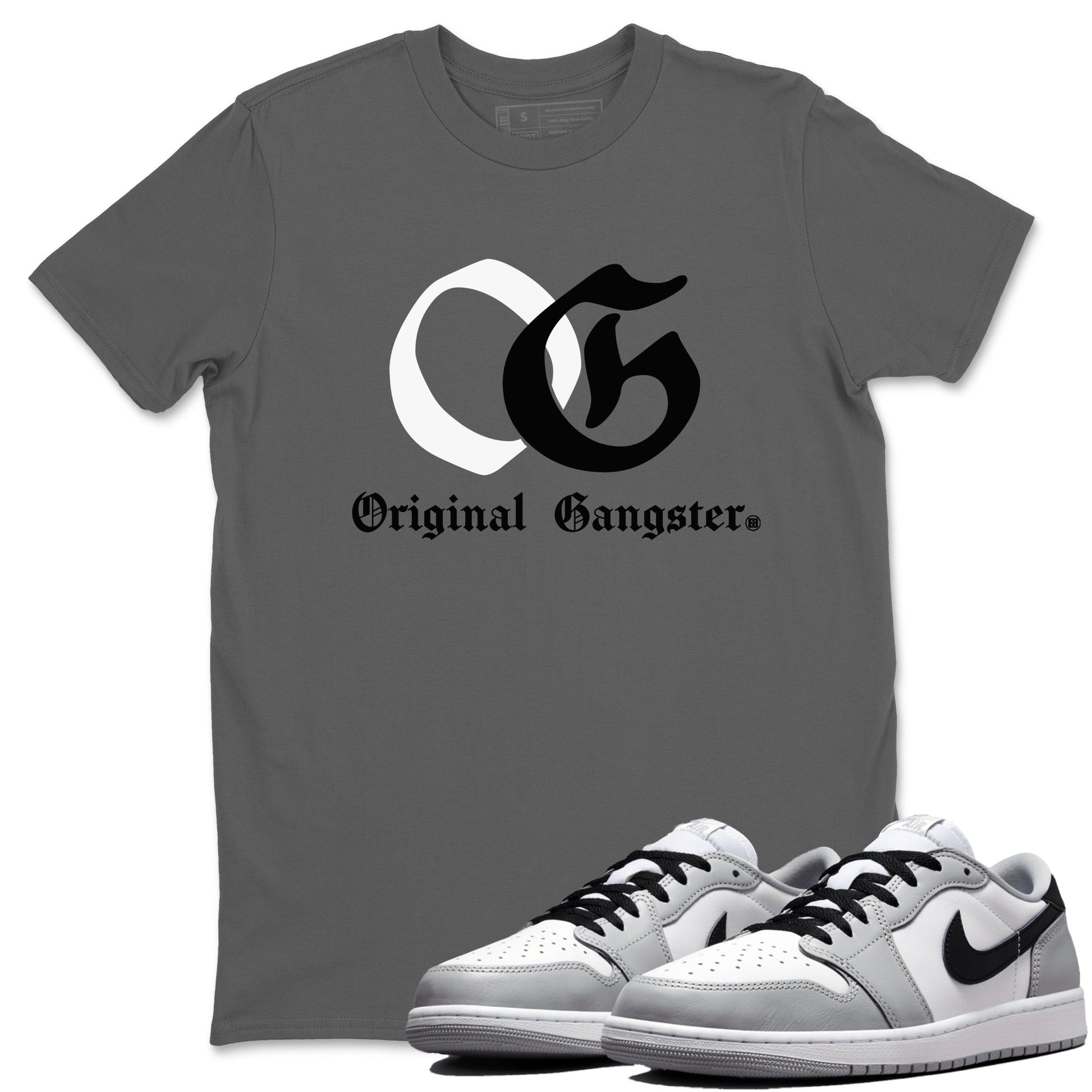 1s Wolf Grey Shirts To Match Jordans OG Original Gangster Sneaker Match Tees Air Jordan 1 Low OG Wolf Grey SNRT Sneaker Release Tees Streetwear Clothing brand Cool Grey 1 unisex cotton tee