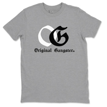 1s Wolf Grey Shirts To Match Jordans OG Original Gangster Sneaker Match Tees Air Jordan 1 Low OG Wolf Grey SNRT Sneaker Release Tees Streetwear Clothing brand Heather Grey 2 unisex cotton tee