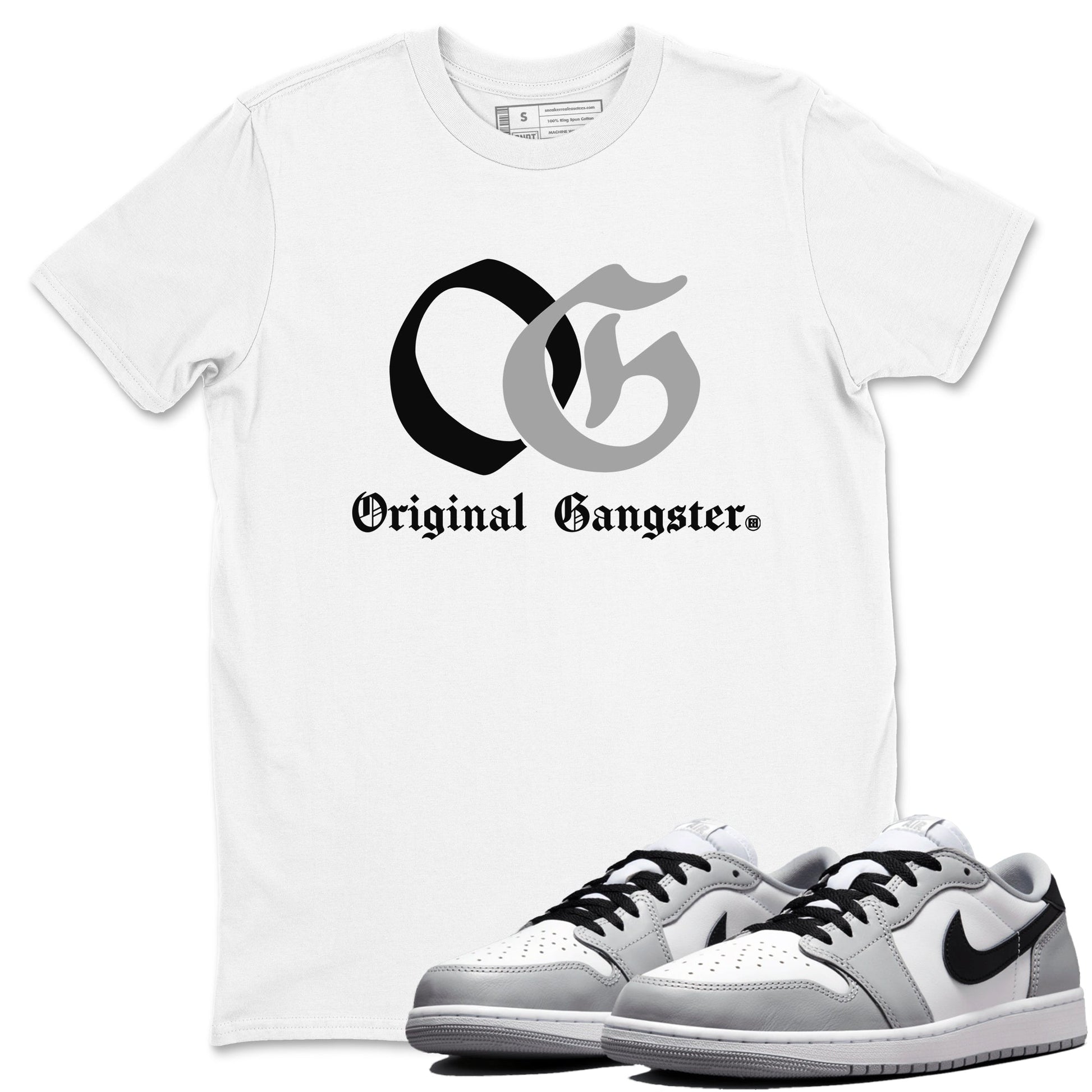 1s Wolf Grey Shirts To Match Jordans OG Original Gangster Sneaker Match Tees Air Jordan 1 Low OG Wolf Grey SNRT Sneaker Release Tees Streetwear Clothing brand White 1 unisex cotton tee