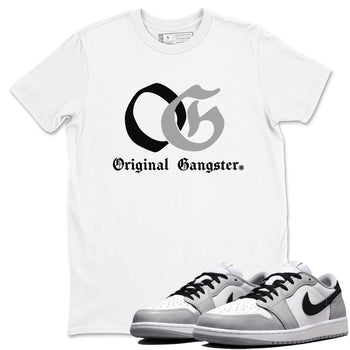1s Wolf Grey Shirts To Match Jordans OG Original Gangster Sneaker Match Tees Air Jordan 1 Low OG Wolf Grey SNRT Sneaker Release Tees Streetwear Clothing brand White 1 unisex cotton tee