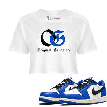 1s Game Royal shirts to match jordans OG Original Gangster sneaker match tees Air Jordan 1 Retro Low OG Game Royal match shoes to clothes SNRT Sneaker Tees unisex cotton White 1 crop tee