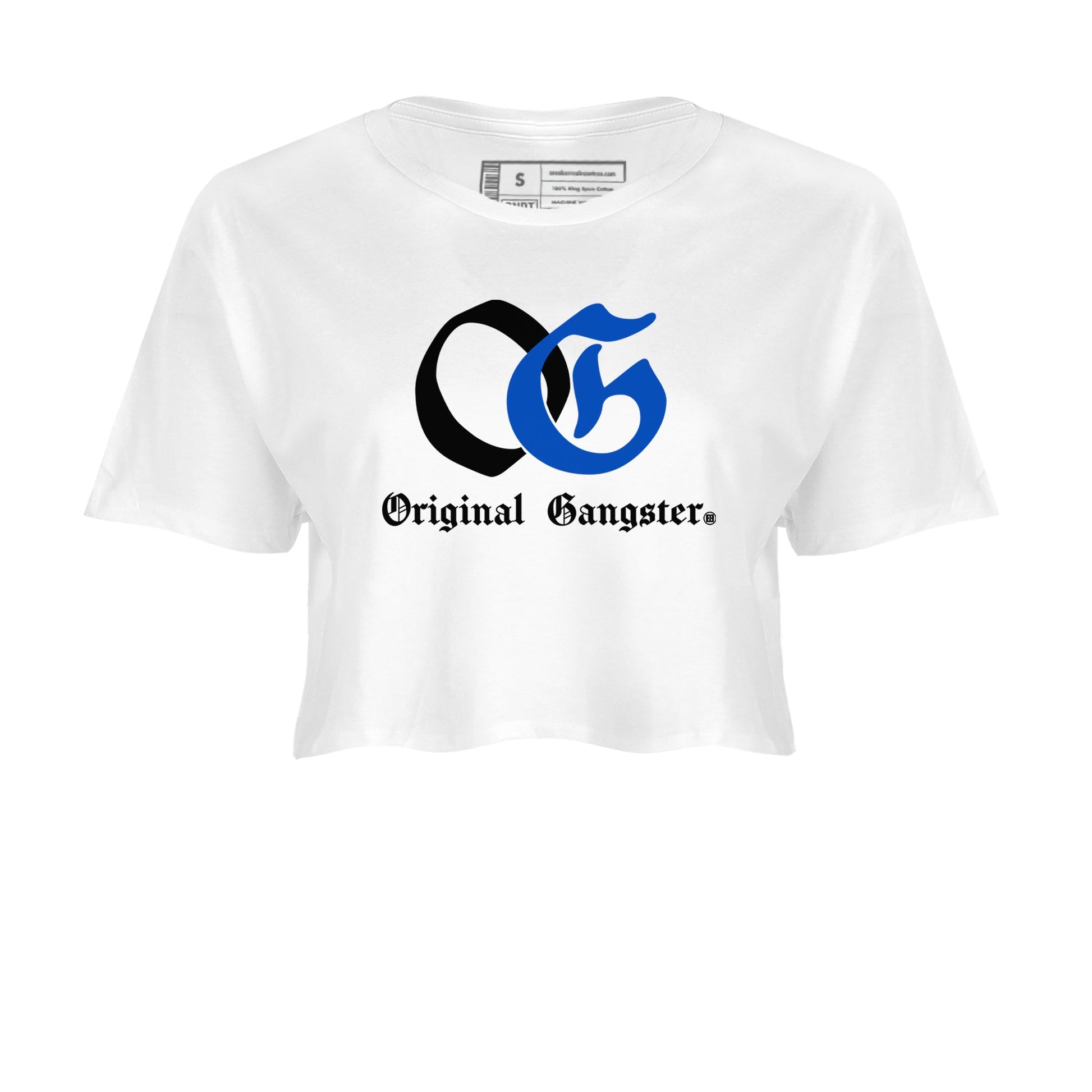 1s Game Royal shirts to match jordans OG Original Gangster sneaker match tees Air Jordan 1 Retro Low OG Game Royal match shoes to clothes SNRT Sneaker Tees unisex cotton White 2 crop tee