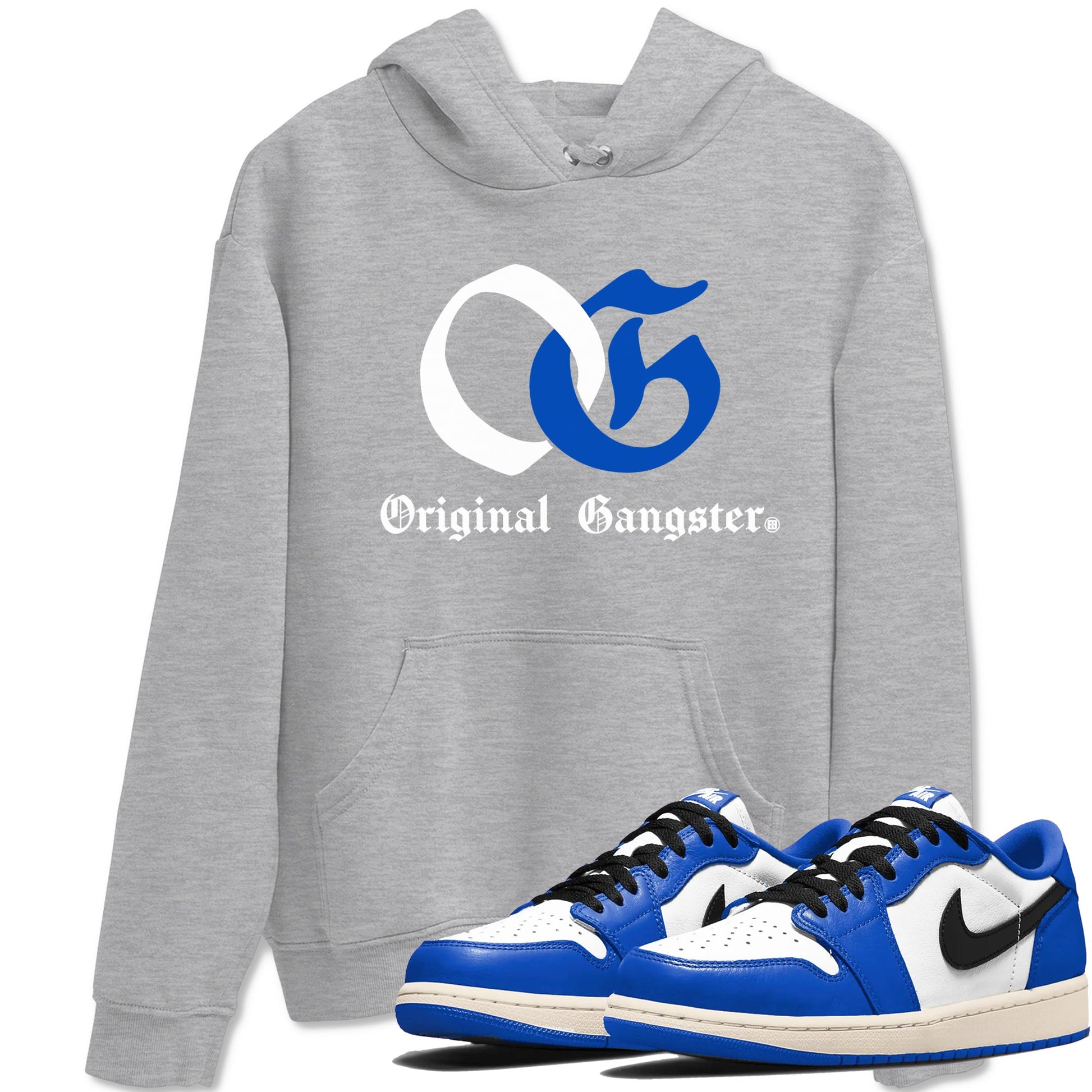 1s Game Royal shirts to match jordans OG Original Gangster sneaker match tees Air Jordan 1 Retro Low OG Game Royal match shoes to clothes SNRT Sneaker Tees unisex cotton Heather Grey 1 shirts