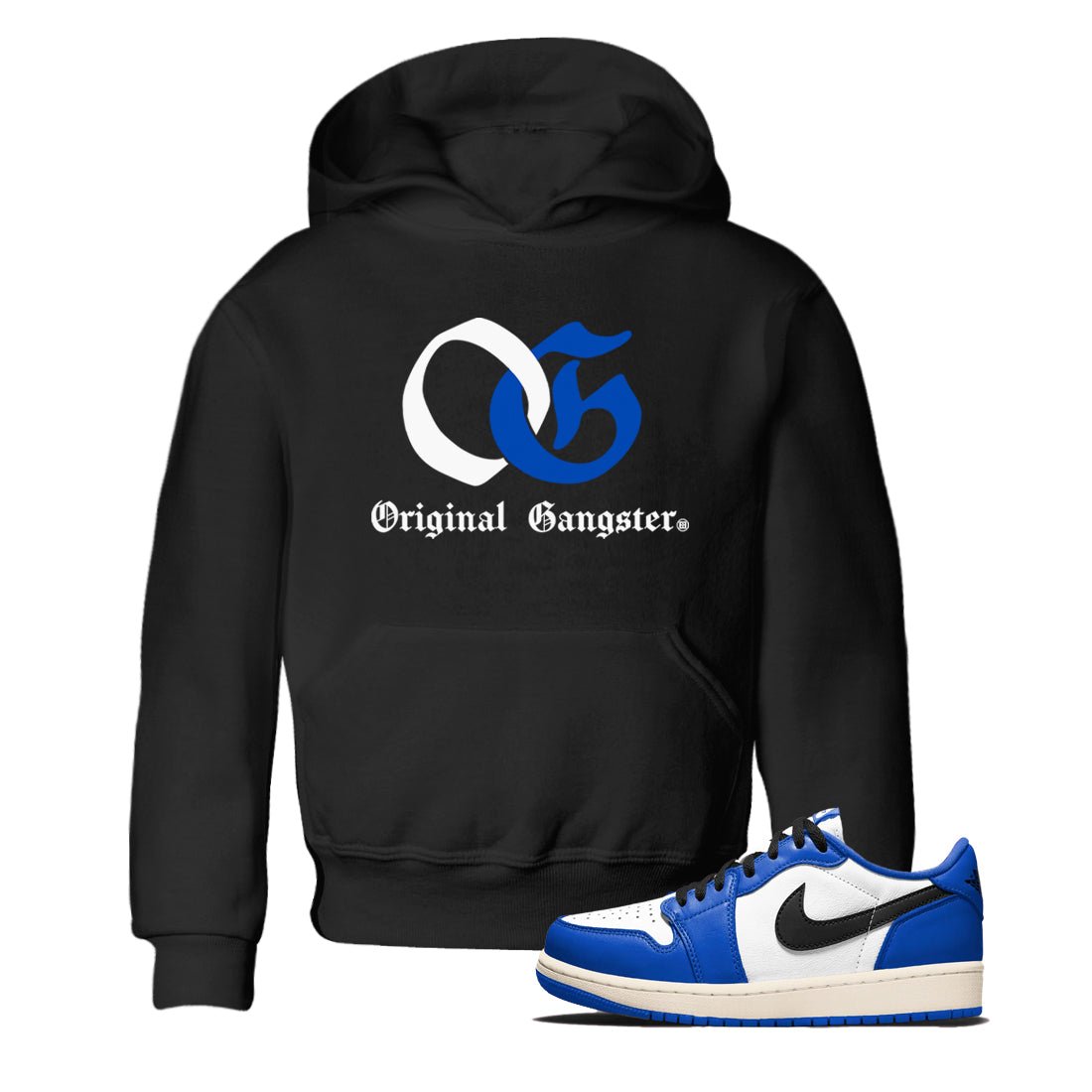 1s Game Royal shirts to match jordans OG Original Gangster sneaker match tees Air Jordan 1 Retro Low OG Game Royal match shoes to clothes SNRT Sneaker Tees Youth Baby Black 1 tee