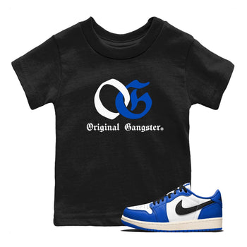 1s Game Royal shirts to match jordans OG Original Gangster sneaker match tees Air Jordan 1 Retro Low OG Game Royal match shoes to clothes SNRT Sneaker Tees Youth Baby Black 1 tee