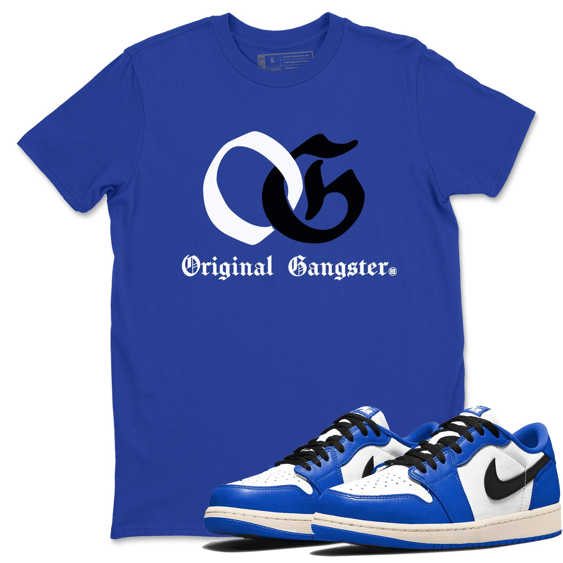 1s Game Royal shirts to match jordans OG Original Gangster sneaker match tees Air Jordan 1 Retro Low OG Game Royal match shoes to clothes SNRT Sneaker Tees unisex cotton Royal Blue 1 shirts