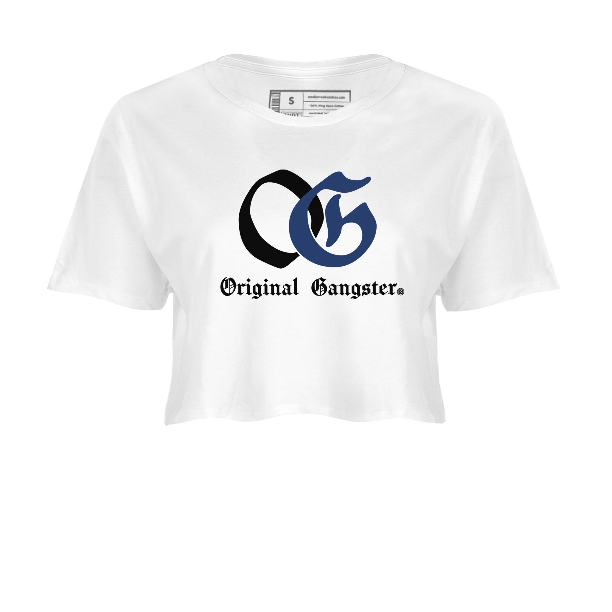1s Midnight Navy shirts to match jordans OG Original Gangster sneaker match tees Air Jordan 1 Midnight Navy match shoes to clothes SNRT Sneaker Tees unisex cotton White 2 crop tee