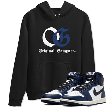 1s Midnight Navy shirts to match jordans OG Original Gangster sneaker match tees Air Jordan 1 Midnight Navy match shoes to clothes SNRT Sneaker Tees unisex cotton Black 1 shirts
