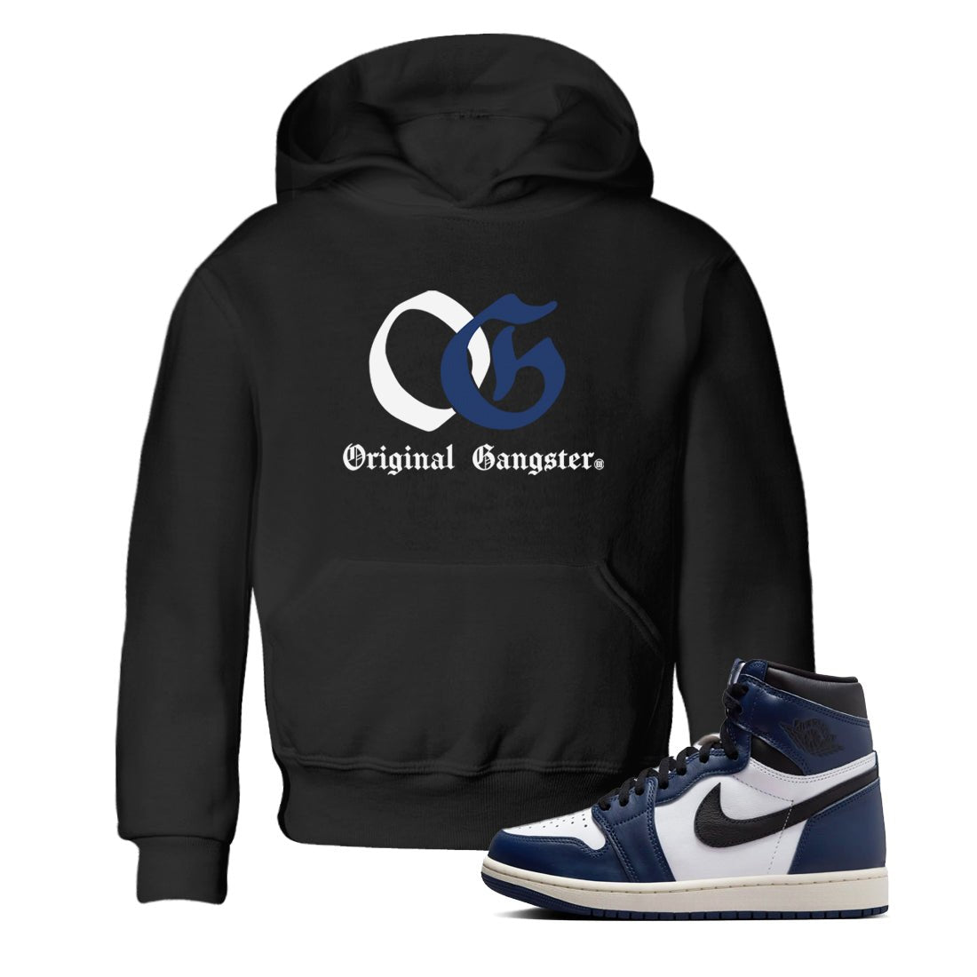 1s Midnight Navy shirts to match jordans OG Original Gangster sneaker match tees Air Jordan 1 Midnight Navy match shoes to clothes SNRT Sneaker Tees Youth Baby Black 1 tee