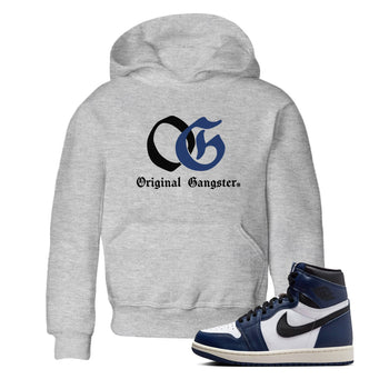 1s Midnight Navy shirts to match jordans OG Original Gangster sneaker match tees Air Jordan 1 Midnight Navy match shoes to clothes SNRT Sneaker Tees Youth Baby Heather Grey 1 tee