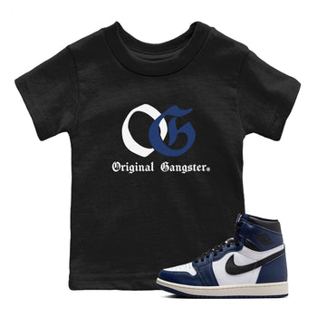1s Midnight Navy shirts to match jordans OG Original Gangster sneaker match tees Air Jordan 1 Midnight Navy match shoes to clothes SNRT Sneaker Tees Youth Baby Black 1 tee