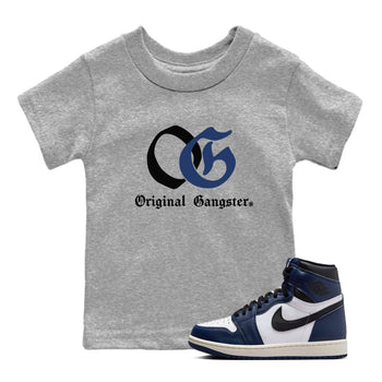 1s Midnight Navy shirts to match jordans OG Original Gangster sneaker match tees Air Jordan 1 Midnight Navy match shoes to clothes SNRT Sneaker Tees Youth Baby Heather Grey 1 tee