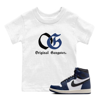 1s Midnight Navy shirts to match jordans OG Original Gangster sneaker match tees Air Jordan 1 Midnight Navy match shoes to clothes SNRT Sneaker Tees Youth Baby White 1 tee
