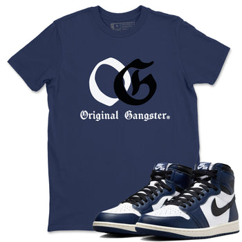 1s Midnight Navy shirts to match jordans OG Original Gangster sneaker match tees Air Jordan 1 Midnight Navy match shoes to clothes SNRT Sneaker Tees unisex cotton Navy 1 shirts
