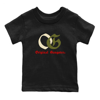 1s Travis Scott Medium Olive shirts to match jordans OG Original Gangster sneaker match tees Air Jordan 1 Travis Scott Medium Olive SNRT Sneaker Tees streetwear brand Baby and Youth Black 2 cotton tee