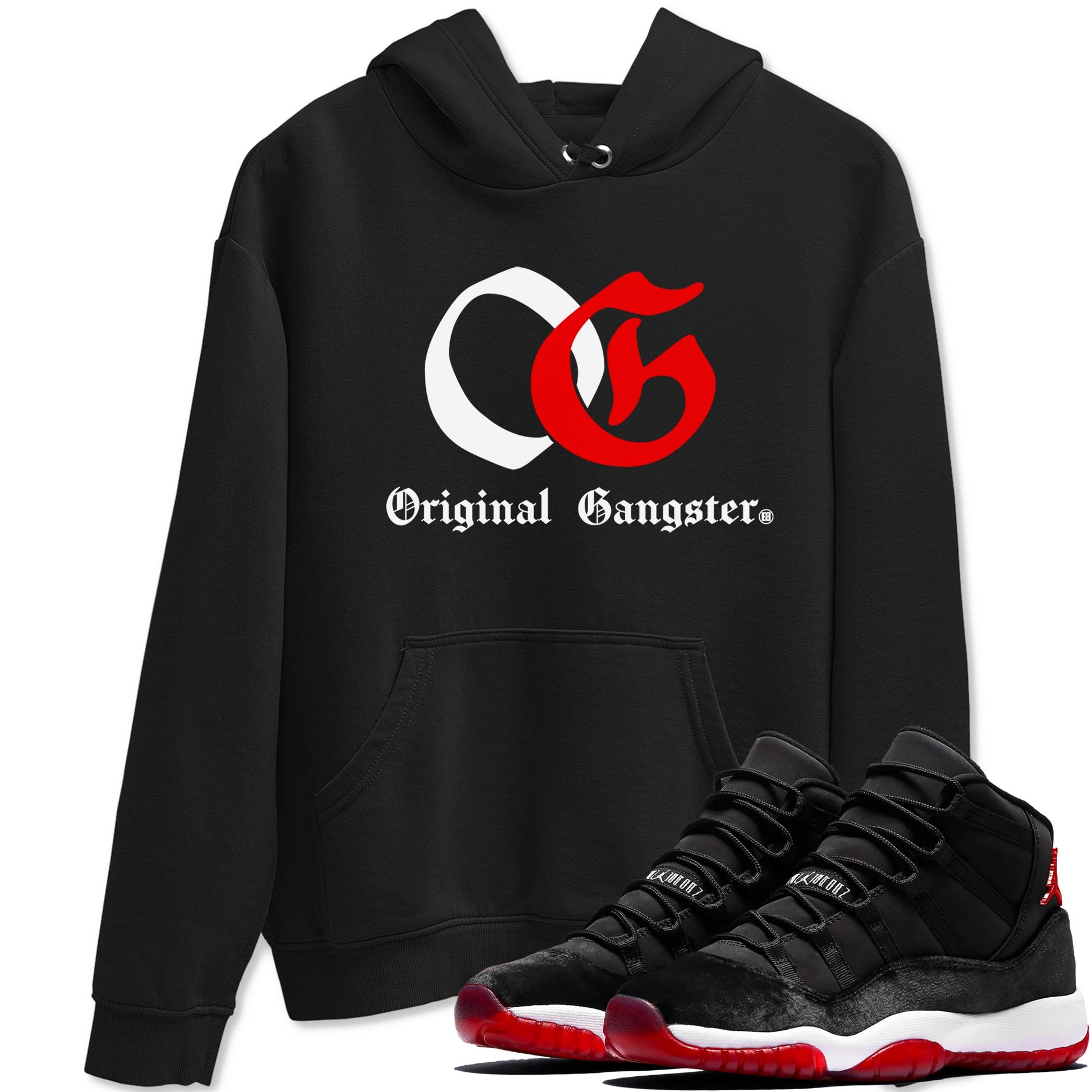 11s Bred Velvet shirts to match jordans OG Original Gangster sneaker match tees Air Jordan 11 Bred Velvet SNRT Sneaker Release Tees unisex cotton Black 1 crew neck shirts