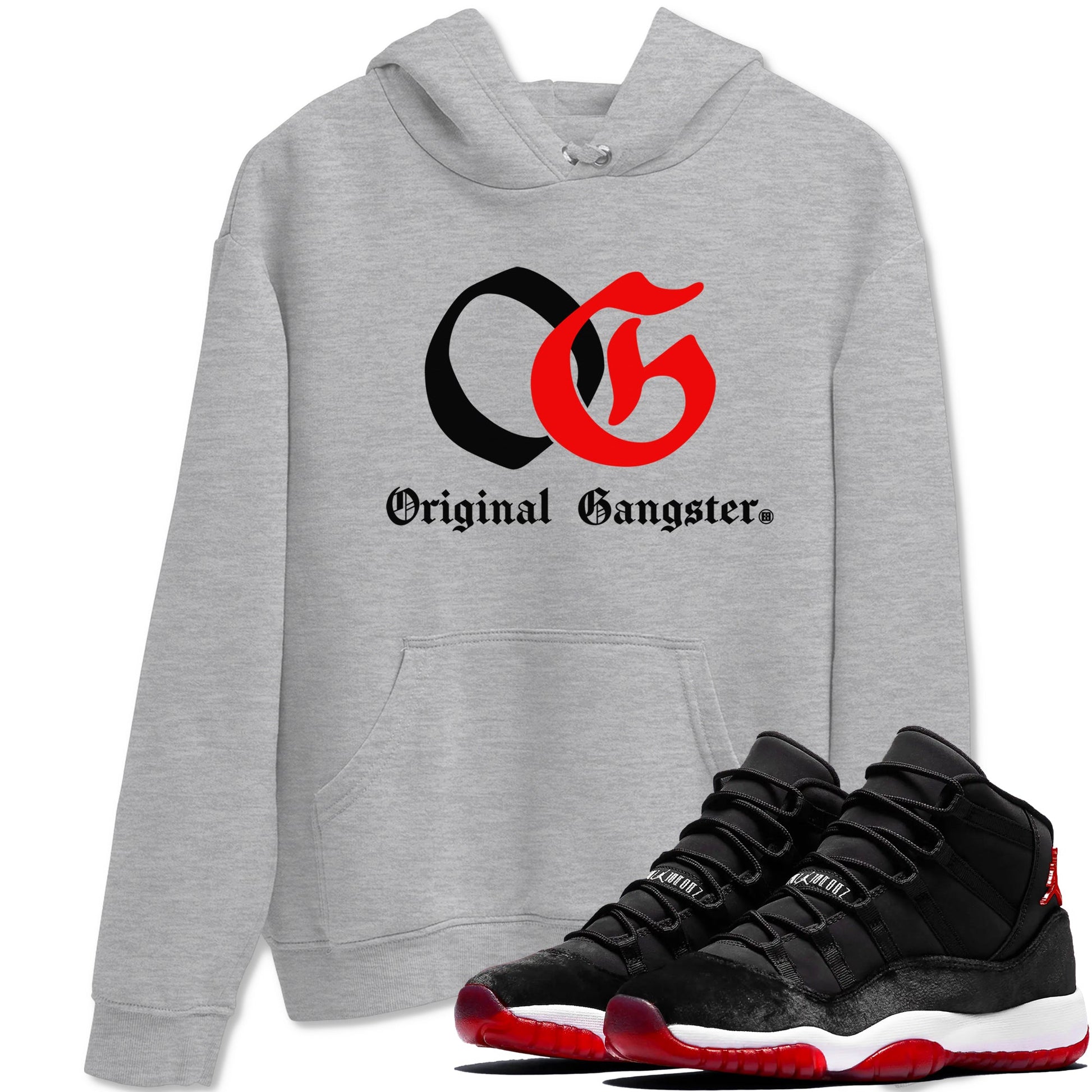 11s Bred Velvet shirts to match jordans OG Original Gangster sneaker match tees Air Jordan 11 Bred Velvet SNRT Sneaker Release Tees unisex cotton Heather Grey 1 crew neck shirts