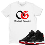 11s Bred Velvet shirts to match jordans OG Original Gangster sneaker match tees Air Jordan 11 Bred Velvet SNRT Sneaker Release Tees unisex cotton White 1 crew neck shirts