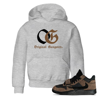 Jordan Jumpman Jack TR Travis Scott Dark Mocha shirts to match jordans OG Original Gangster sneaker match tees Jordan Jumpman Jack Travis Scott Dark Mocha match shoes to clothes SNRT Sneaker Tees Youth Baby Heather Grey 1 tee