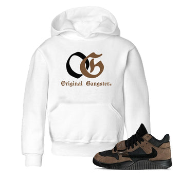 Jordan Jumpman Jack TR Travis Scott Dark Mocha shirts to match jordans OG Original Gangster sneaker match tees Jordan Jumpman Jack Travis Scott Dark Mocha match shoes to clothes SNRT Sneaker Tees Youth Baby White 1 tee