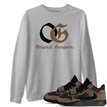 Jordan Jumpman Jack TR Travis Scott Dark Mocha shirts to match jordans OG Original Gangster sneaker match tees Jordan Jumpman Jack Travis Scott Dark Mocha match shoes to clothes SNRT Sneaker Tees unisex cotton Heather Grey 1 shirts