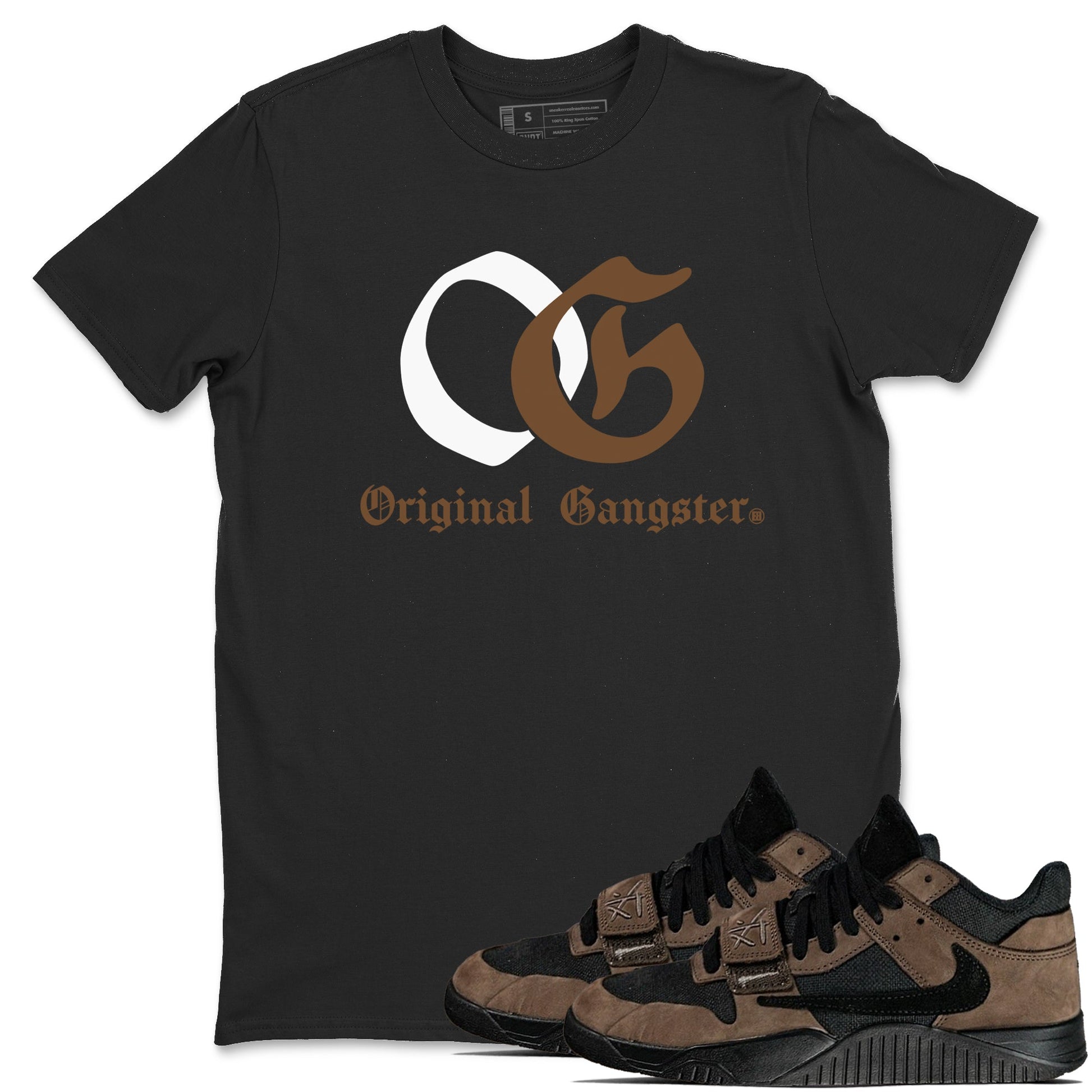Jordan Jumpman Jack TR Travis Scott Dark Mocha shirts to match jordans OG Original Gangster sneaker match tees Jordan Jumpman Jack Travis Scott Dark Mocha match shoes to clothes SNRT Sneaker Tees unisex cotton Black 1 shirts