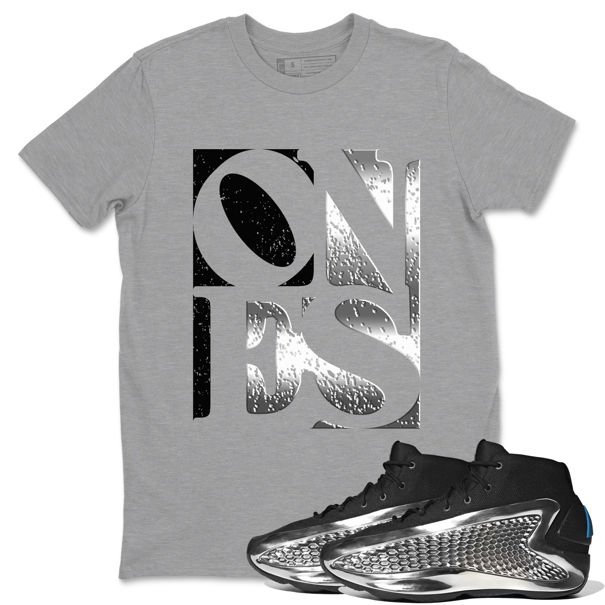 Adidas AE 1 Silver Metallic shirts to match jordans Ones sneaker match tees AE 1 Silver Metallic match shoes to clothes SNRT Sneaker Tees unisex cotton Heather Grey 1 shirts