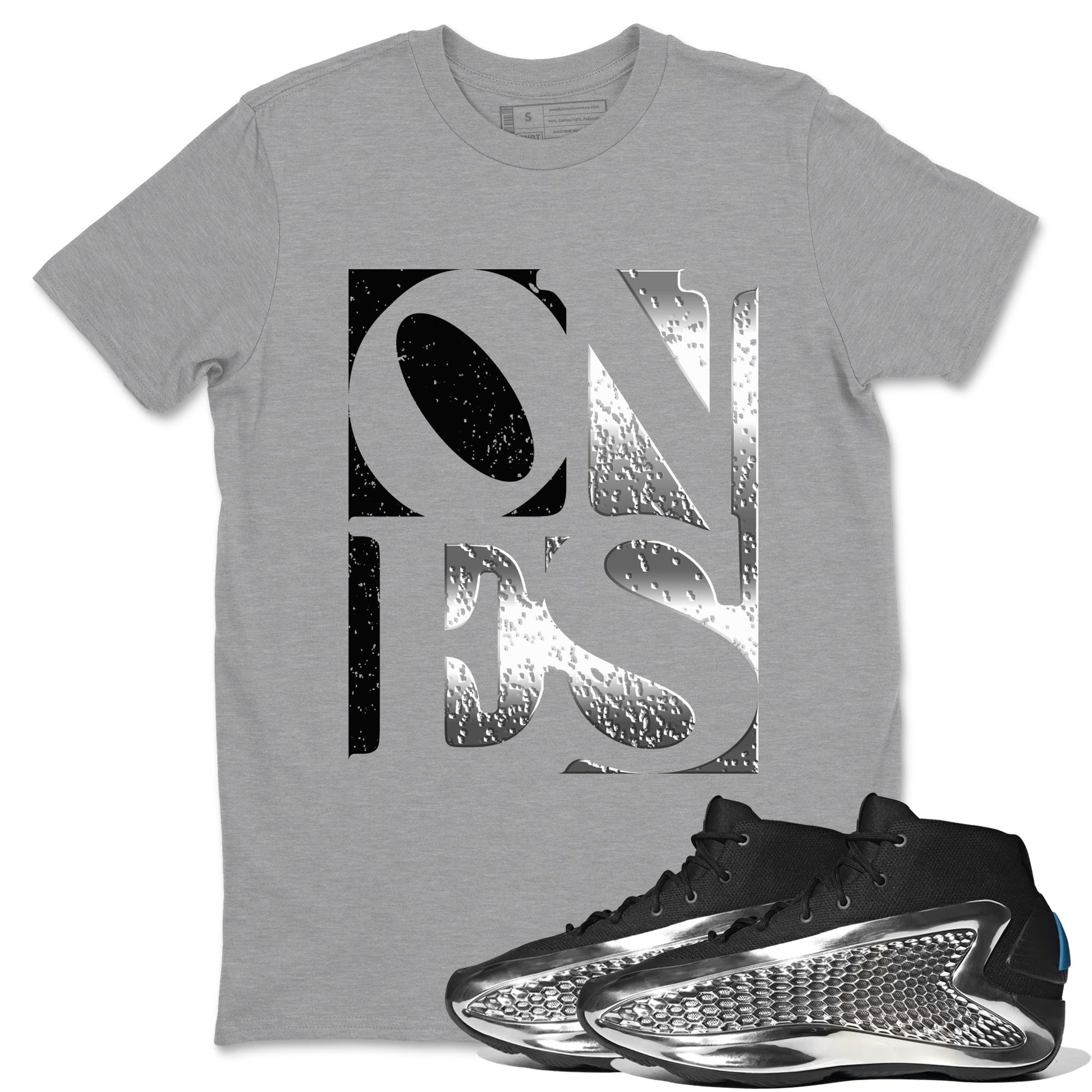 Adidas AE 1 Silver Metallic shirts to match jordans Ones sneaker match tees AE 1 Silver Metallic match shoes to clothes SNRT Sneaker Tees unisex cotton Heather Grey 1 shirts