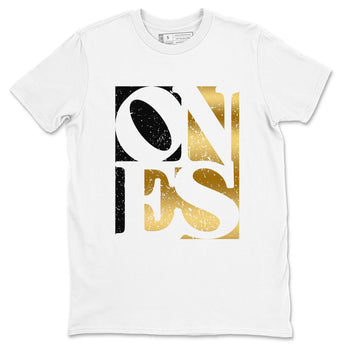 Air Jordan 1 High OG Black Metallic Gold shirts to match jordans Ones sneaker match tees Air Jordan 1 Retrp Black Metallic Gold Sneaker Shirts SNRT Sneaker Tees streetwear brand White 2 unisex cotton tee
